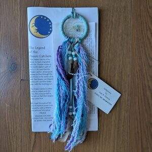 Handcrafted Dream Catcher with Blue and Purple Accents